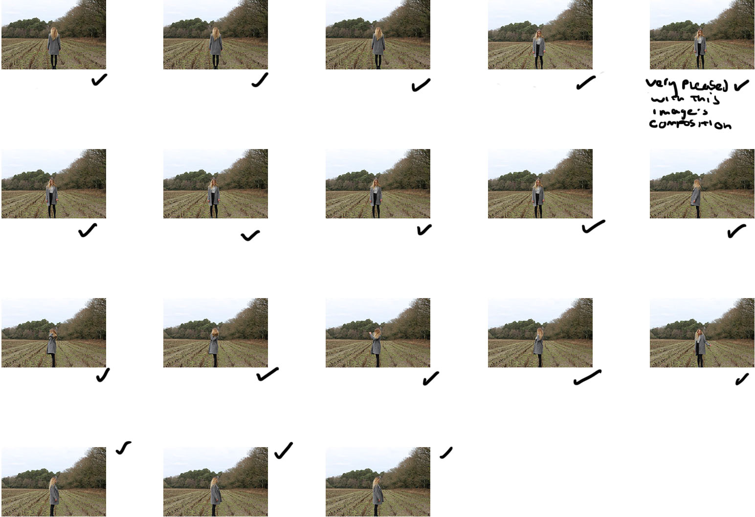 Carolyn in Field - Contact Sheet